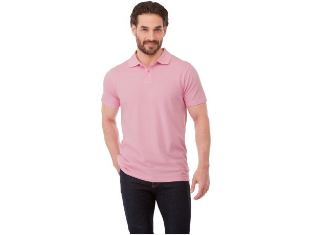 Polo de manga corta para hombre Helios Magenta detalle 7