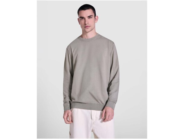 Sudadera cuello redondo unisex Jaya Roly algodón 250 g/m² Caqui detalle 20