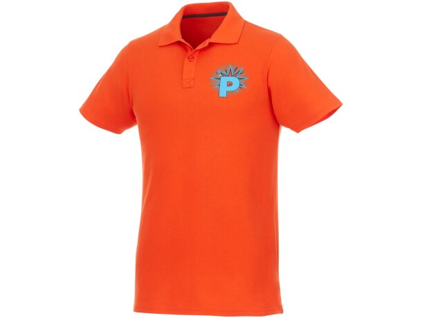 Polo de manga corta para hombre Helios Naranja detalle 15