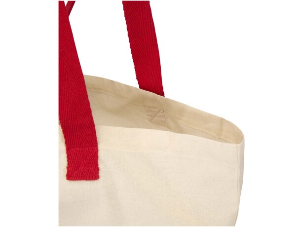 Bolsa tote Sierra 12L algodón reciclado certificado GRS Natural/rojo detalle 16