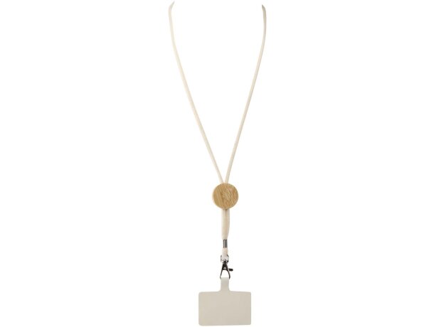 Lanyard para smartphone Adhab con detalles de bambú Blanco detalle 7