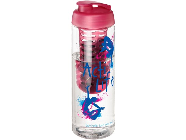H2O Active® Vibe Bidón e infusor con tapa Flip de 850 ml Transparente/rosa detalle 15