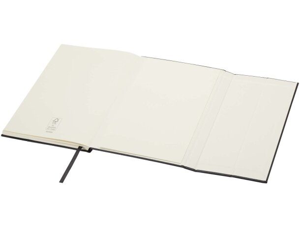 Libreta tapa dura A5 cuero regenerado Alejandra Negro intenso detalle 7