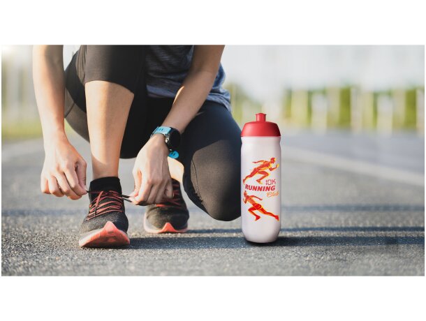 Bidón deportivo HydroFlex estrujable 750ml con tapa abatible Azul/blanco transparente detalle 28