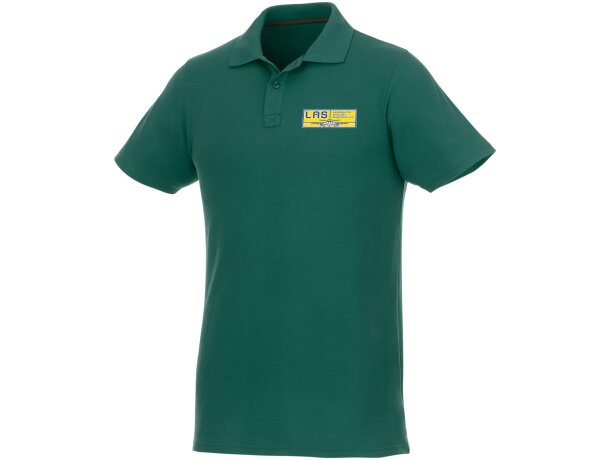 Polo de manga corta para hombre Helios Verde bosque detalle 63