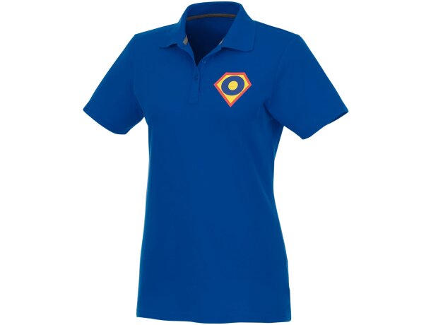 Polo de manga corta para mujer Helios Azul detalle 32