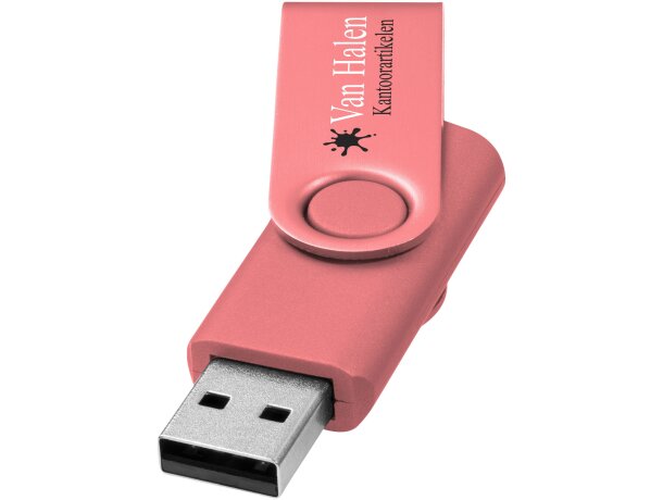 Memoria USB metálica Rotate 4GB con mecanismo rotativo Rosa detalle 32