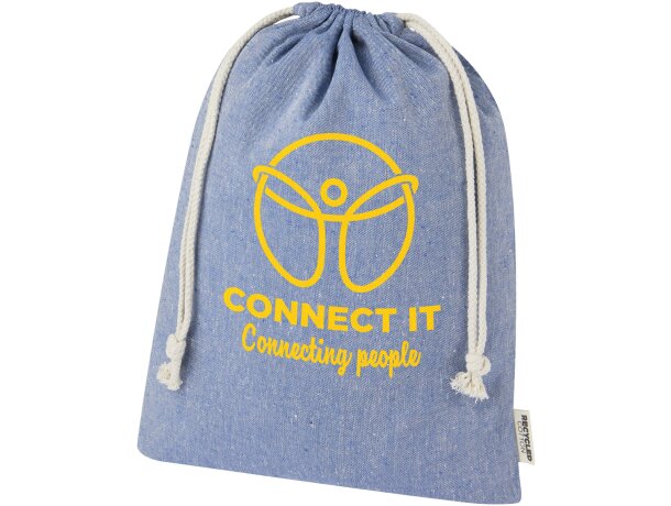 Bolsa regalo Pheebs algodón reciclado certificado GRS 4L Azul mezcla detalle 1