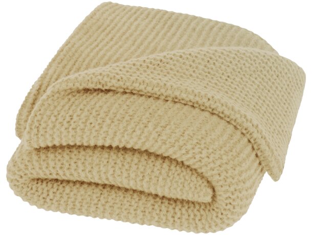 Manta punto poliéster reciclado certificado GRS Suzy 150x120cm Beige detalle 4