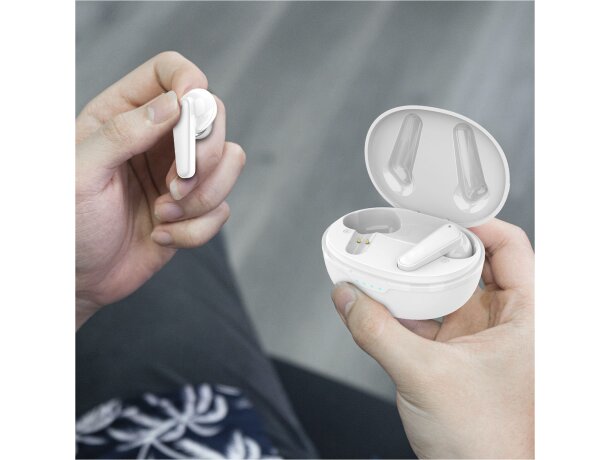 Auriculares inalámbricos ENC y ANC Prixton TWS158 Blanco detalle 10