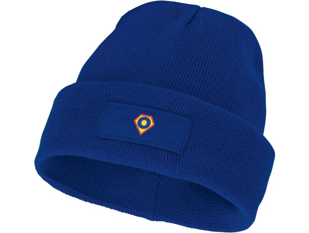 Gorro de lana con parche Boreas Azul detalle 30