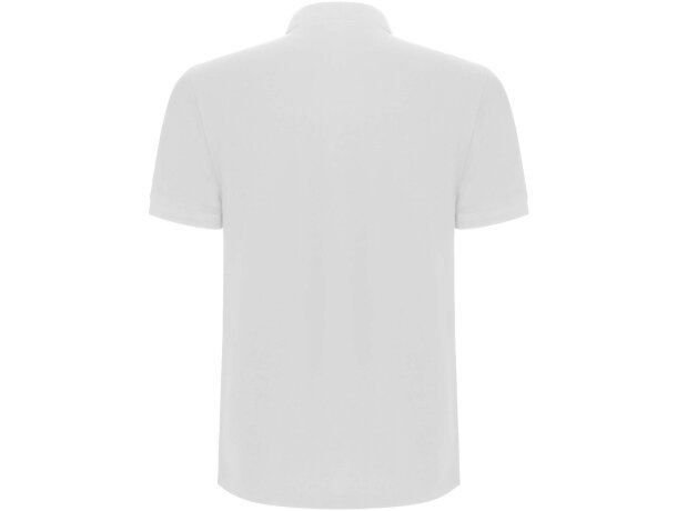 Polo manga corta hombre Pegaso Premium Roly punto piqué Blanco detalle 16