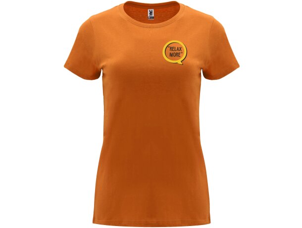 Camiseta manga corta mujer Capri Roly 100% algodón 170 g/m² Naranja detalle 89