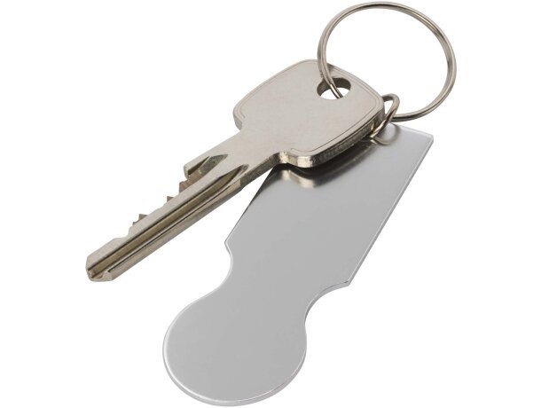 Llavero con moneda para carrito de la compra Rhea aluminio Plateado detalle 4
