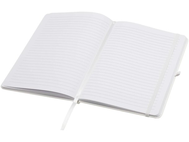 Libreta A5 Teak con tapa dura de tacto suave reciclado Blanco detalle 9