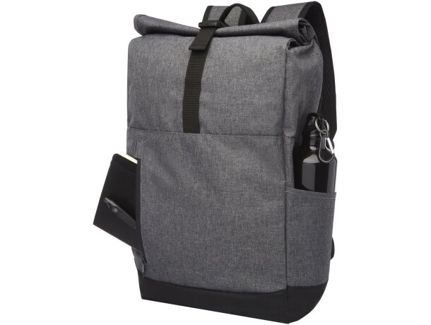 Mochila para portátil de 15,6 correas ajustables poliéster Gris mezcla/negro intenso detalle 4