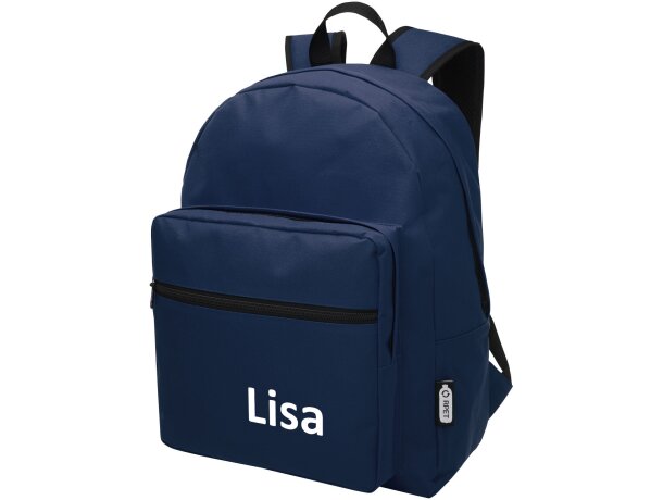 Mochila para niños personalizada Retrend 16L sostenible Azul marino detalle 20