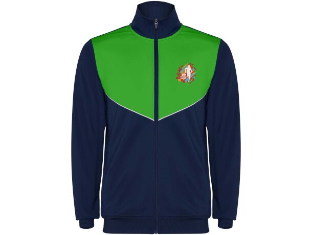 Chándal unisex Evans Roly con cremallera y diseño bicolor Azul marino/verde helecho detalle 26
