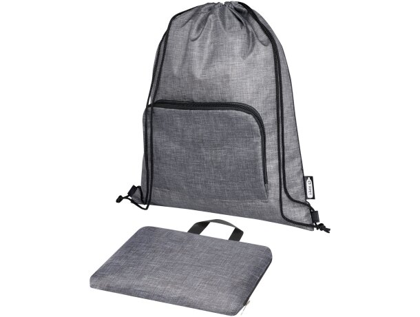 Bolsa con cordón plegable reciclada de 7L Ash Gris mezcla/negro intenso detalle 6