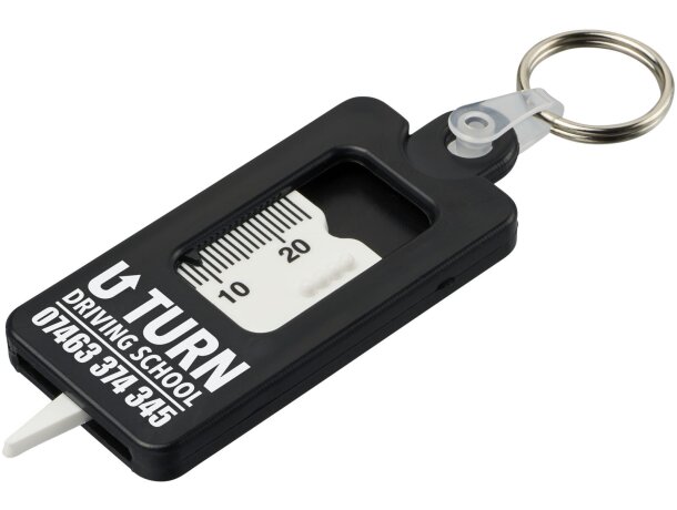 Llavero-comprobador del dibujo del neumático Kym Negro intenso detalle 7