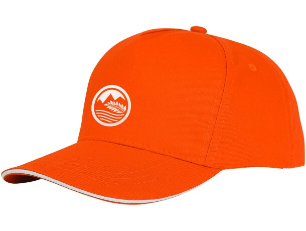 Gorra de 5 paneles con ribete. Personalizadas para tu estilo único Naranja detalle 9