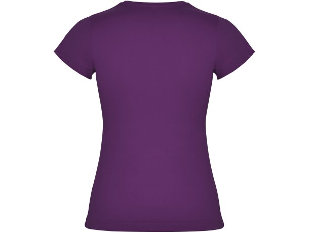 Camiseta mujer manga corta Jamaica Roly 100% algodón entallada Morado detalle 66
