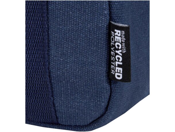 Bolsa nevera 5L Recanvas de algodón y poliéster reciclado GRS Azul marino detalle 8