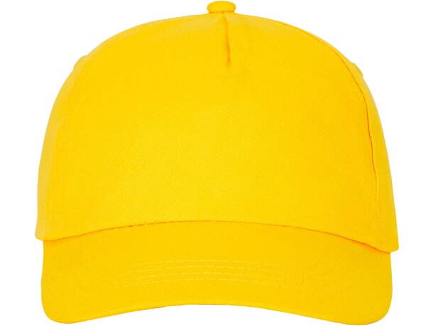 Gorra promocional de 5 paneles con impresión personalizada Amarillo detalle 9