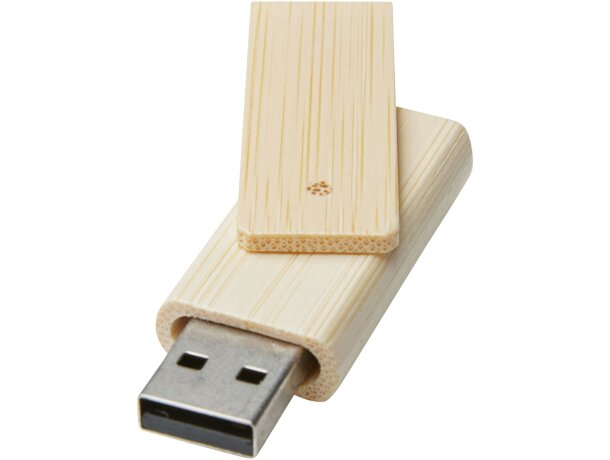 Pendrive bambú rotate 4GB personalizado con serigrafía barato beige