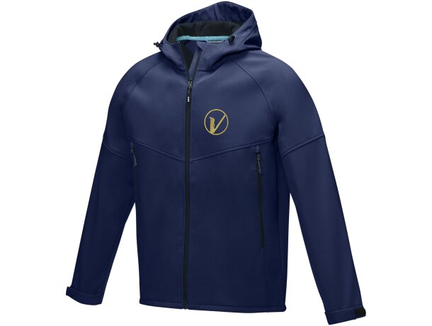 Chaqueta softshell reciclada hombre Coltan certificada GRS Azul marino detalle 5