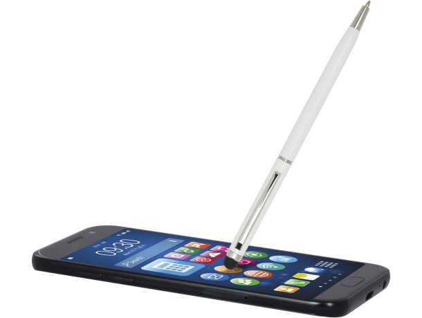 Bolígrafo aluminio con stylus táctil Ore tinta azul Blanco detalle 12