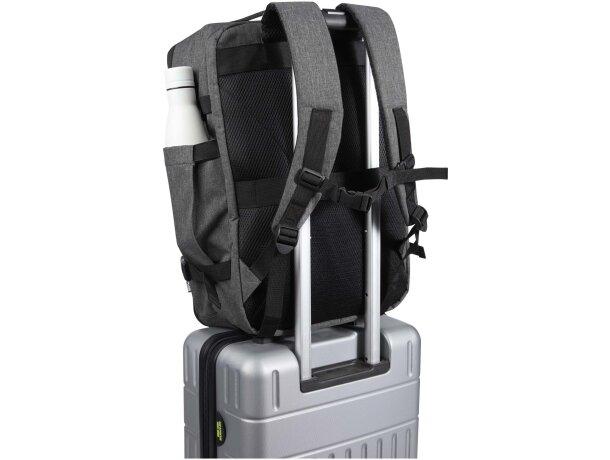 Mochila viaje portátil 17 pulgadas Libra material reciclado GRS Gris mezcla detalle 11