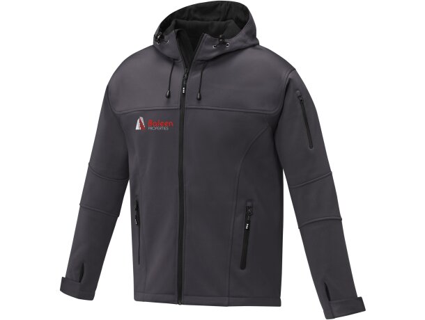 Chaqueta softshell Match para hombre de tres capas Elevate Gris tormenta detalle 17