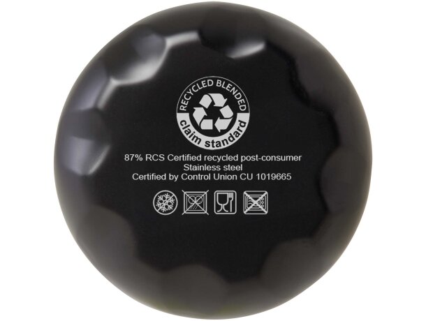 Bidón Cove acero inoxidable reciclado 500ml aislamiento térmico Negro intenso detalle 9