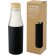 Botella de acero inoxidable con aislamiento al vacío de cobre de 540 ml con tapa de bambú Hulan Negro intenso