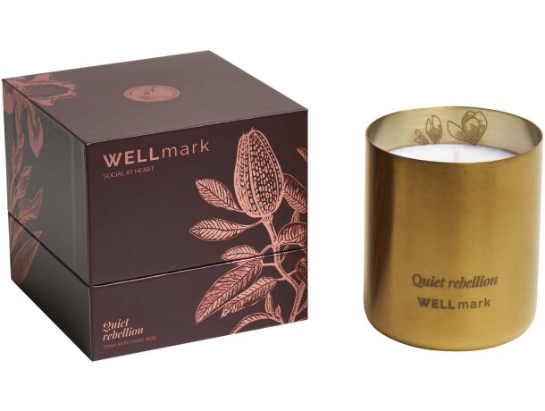 Vela perfumada Wellmark de cera de soja 100% natural Dorado detalle 4