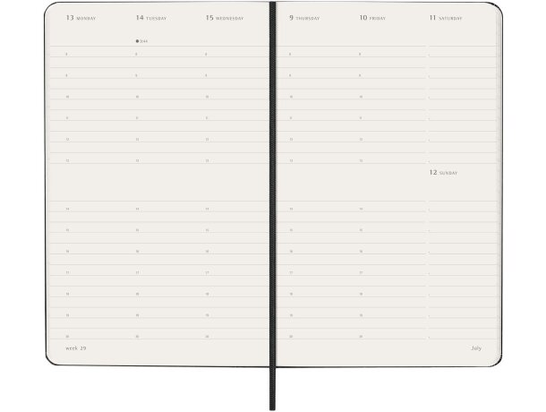 Agenda vertical semanal Moleskine con tapa dura y papel FSC Negro intenso detalle 6