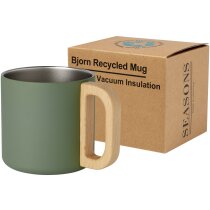 Taza Bjorn acero reciclado con asa de madera