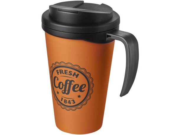 Americano® Grande taza 350 ml con tapa antigoteo Naranja/negro intenso detalle 3