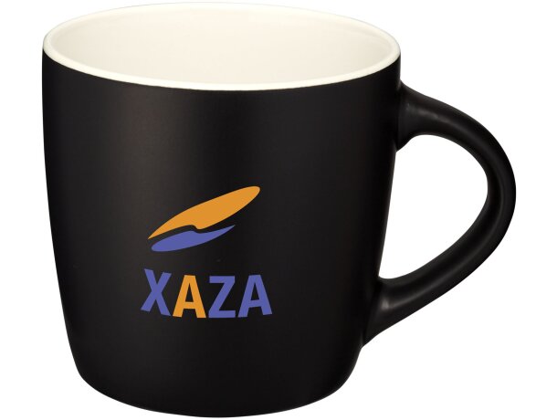 Taza cerámica Riviera 340ml mate con interior de color Negro intenso/blanco detalle 6