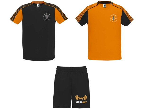 Conjunto deportivo unisex Juve Roly en poliéster transpirable Naranja/negro intenso detalle 13