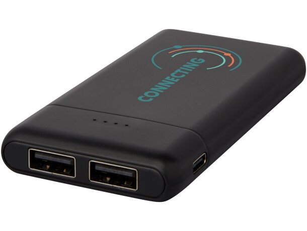 Batería externa 5000 mAh Odyssey con doble salida USB Negro intenso detalle 9