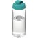 Bidón deportivo con tapa Flip de 600 ml H2O Active® Octave Tritan™ Transparente claro/azul aqua
