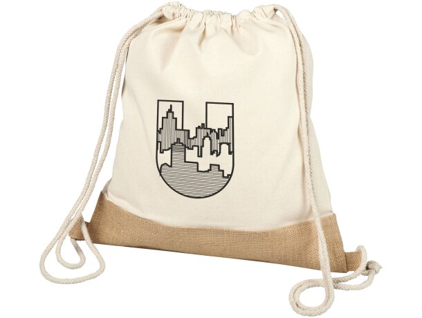 Mochila de cuerdas de yute de algodón 5L Delhi Natural/natural detalle 1