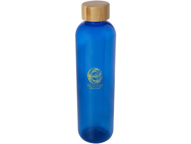 Bidón Ziggs 1000 ml PET reciclado con tapa bambú certificado Azul detalle 5