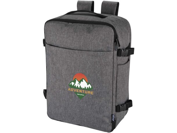 Mochila viaje portátil 17 pulgadas Libra material reciclado GRS Gris mezcla detalle 8
