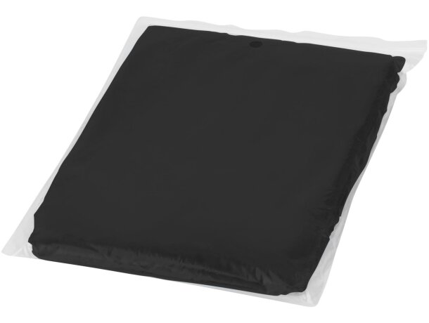 Poncho de Lluvia con Funda "ziva" Negro intenso detalle 1