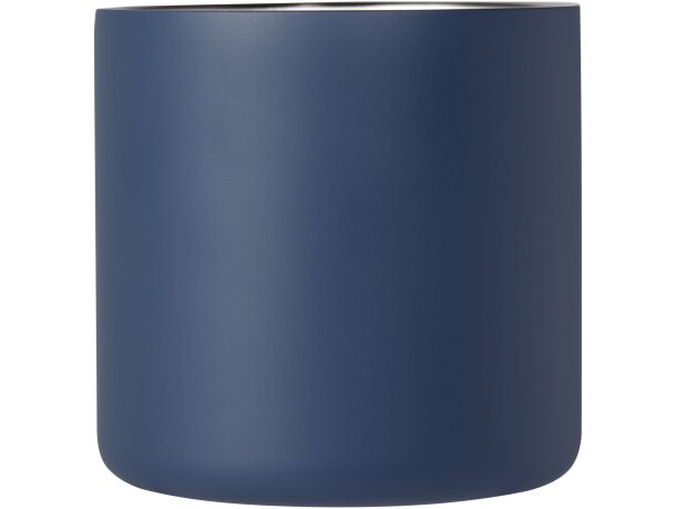 Taza acero inoxidable reciclado Bjorn con asa de madera Azul oscuro detalle 8