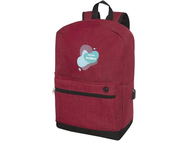 Mochila para ordenador 15,6 poliéster con salida USB Hoss Rojo oscuro mezcla detalle 1