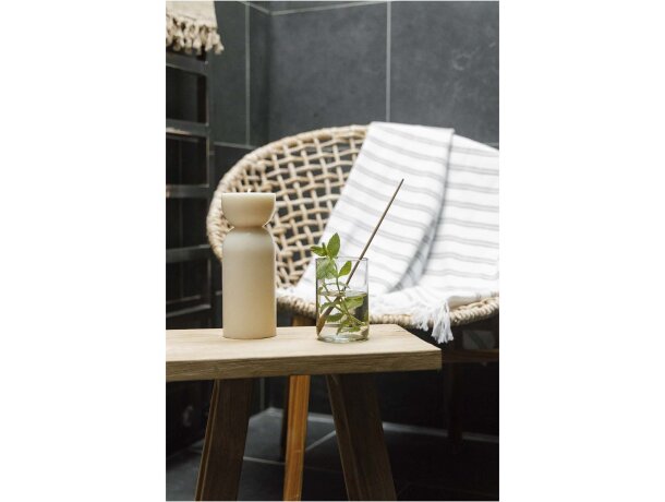 Vela orgánica de cera vegetal Originalhome 900g con mecha algodón Blanco roto detalle 2